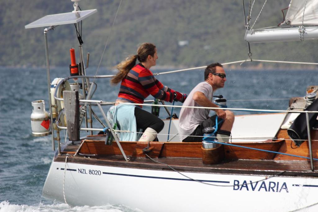 Michelle Rosthorn on the helm of the Lidgard 32 'Bavaria' during the Mud House Wines Women's Helm 2016 - Mud House Wines Ladies Helm  © Tony FitzGerald